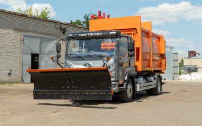 Завод спецтехники VIVA представил универсальный мусоровоз VIVA MINI Б 12–12 FAW CA1121 с отвалом